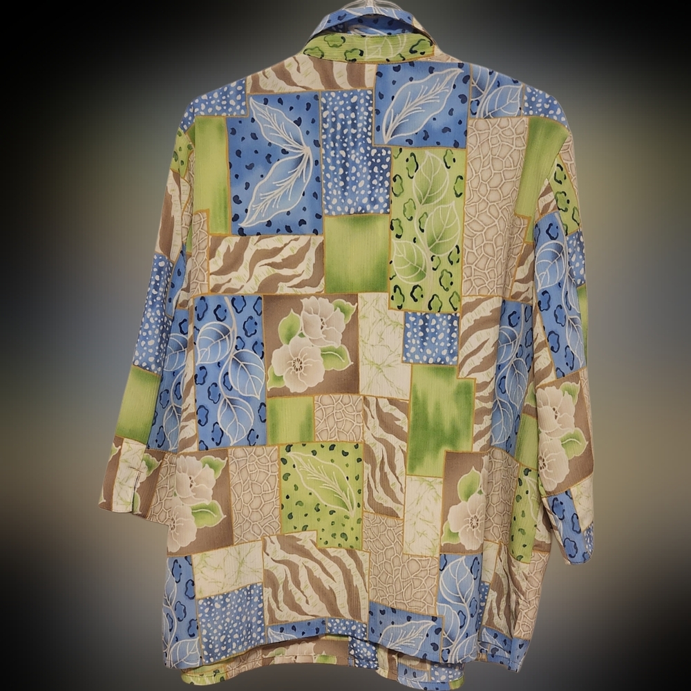 Allison Daley Multicolor Patchwork Blouse - Picture 2 of 3